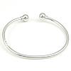 Brass Ball End Cuff Bangle, plated 3mm Inner Approx Approx 7 Inch 