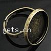 Brass Bezel Ring Base, Flat Round, plated, adjustable Inner Approx 25mm, US Ring 