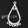 Sterling Silver Chandelier Component, 925 Sterling Silver, Teardrop, plated, 1/5 loop Approx 1mm 