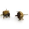 Brass Earring Stud Component, plated, with loop 6mm Approx 2mm, Inner Approx 