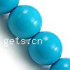 Synthetische Türkis Perlen, rund, hellblau, Bohrung:ca. 1.5mm, Länge:16.5 ZollInch, 35PCs/Strang, verkauft von Strang