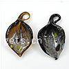 Lampwork Pendants, Leaf, handmade, silver foil Approx 