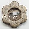 2 Hole Coconut Button, Coco, Flower, with flower pattern Approx 1.5mm 