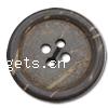 4 Hole Coconut Button, Coco, Flat Round Approx 2mm 