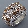 Rhinestone European Beads, with Zinc Alloy, Rondelle, plated, without troll cadmium free Approx 6.2mm 