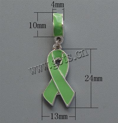 Awareness Ribbon Pendant, Zinc Alloy, plated, without troll & enamel, more colors for choice, 24x13mm,10x4mm, Hole:Approx 5.5.mm, Sold By PC