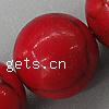 Türkis gefärbten Naturperlen, Gefärbte Türkis, rund, synthetisch, rot, 12mm, Bohrung:ca. 2mm, Länge:15.7 ZollInch, 65PCs/Strang, verkauft von Strang