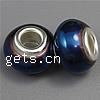 Brass Core European Crystal Beads, Rondelle, brass double core without troll, Dark Sapphire Approx 4.5mm 