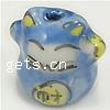 Animal Porcelain Beads, Boy, hand drawing, sky blue camouflage Approx 2mm 