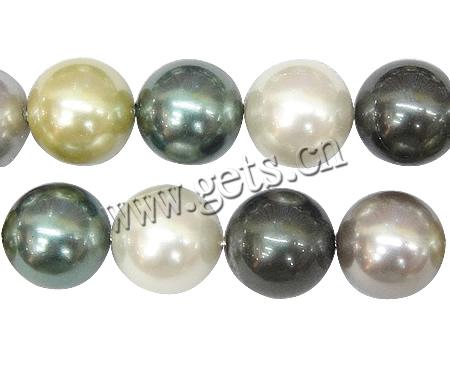 South Sea Shell Beads, Round, different size for choice, mixed colors, nickel, lead & cadmium free, Hole:Approx 1mm, Length:16 Inch, Sold By Strand
