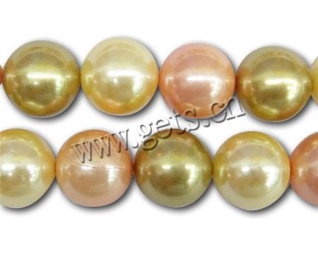 South Sea Shell Beads, Round, different size for choice, mixed colors, nickel, lead & cadmium free, Hole:Approx 1mm, Length:16 Inch, Sold By Strand