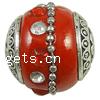Indonesia Jewelry Beads, Oval, with rhinestone cadmium free Approx 2mm 