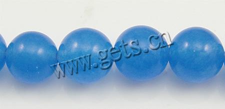 Gefärbte Jade Perlen, gefärbter Marmor, rund, Weitere Größen für Wahl, blau, Länge:15 ZollInch, verkauft von Strang