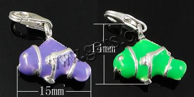Zinc Alloy Enamel Pendants, brass lobster clasp, Fish, plated, more colors for choice, 15x14x5mm, 10x5mm, Sold By PC