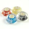 Perles de Murano European en argent, chalumeau, rondelle, noyau unique en argent sans filetage, plus de couleurs à choisir Environ 4.5mm, Vendu par PC