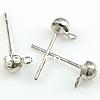 Brass Earring Stud Component, stainless steel post pin, plated, with loop 4mm Approx 1.3mm 