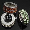 Donut Rhinestone Spacer , with Zinc Alloy, Flat Round, plated Approx 6mm 
