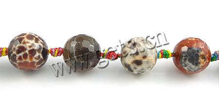 Natürliche Feuerachat Perlen, rund, verschiedene Größen vorhanden & facettierte, Bohrung:ca. 1-1.5mm, Länge:ca. 15.5 ZollInch, verkauft von Strang