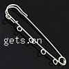 Iron Brooch Findings, plated, with loop 1.5mm Approx 3mm 