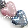 Perlmuttartige Porzellan Perlen, Herz, gemischte Farben, 20x17x10mm, Bohrung:ca. 2mm, verkauft von PC