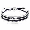 Friendship Bracelets, Nylon, with Brass, platinum color plated, adjustable & two tone, 12-14mm .5 Inch 