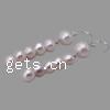 Perlas cultivadas de agua dulce Pendientes con Colgantes, plata esterlina aro de pendiente, 6-7mm,8-9mm, Vendido por Par