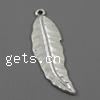 Zinc Alloy Feather Pendants, plated nickel, lead & cadmium free Approx 1.5mm 