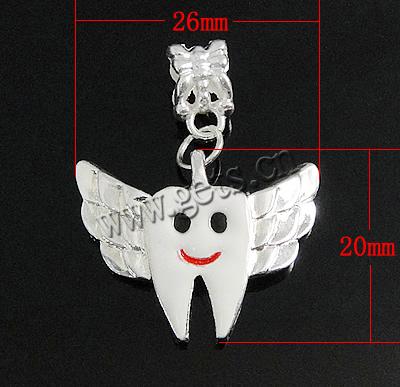 Zinc Alloy European Pendants, Angel, plated, enamel, more colors for choice, 20x26x4mm, Hole:Approx 5mm, Length:Approx 1.3 Inch, Sold By PC