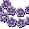 Flower Polymer Clay Beads, 5 petal, purple Approx 1mm Inch  