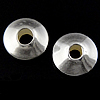 純銀製スペーサー・ビーズ, 92.5％純度シルバー, カップソーサー, メッキ, スムース, 無色, 穴:約 2mm, 売り手 パソコン