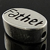 Sterling Silver Message Beads, 925 Sterling Silver, Flat Oval, word father, plated Approx 1.2mm 