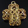 Brass Cross Pendants, plated, hollow Approx 