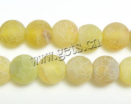 Perles agates effloresces naturelles , agate effleurant, Rond, multiple tailles pour le choix, Jaune, Trou:Environ 1-1.5mm, Longueur:Environ 14 pouce, Vendu par brin
