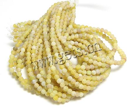 Perles agates effloresces naturelles , agate effleurant, Rond, multiple tailles pour le choix, Jaune, Trou:Environ 1-1.5mm, Longueur:Environ 14 pouce, Vendu par brin