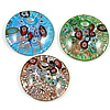 Millefiori Scheibe Glas Anhänger, Münze, Goldsand & Goldsand & Silberfolie, keine, 50x10mm, Bohrung:ca. 8mm, verkauft von PC