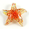 Inner Flower Lampwork Pendants, with Plastic Box, Star, mixed colors Approx 8mm 