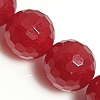 Jade Red Bead, Round, faceted, Grade A, 12mm Inch, Approx 