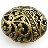 Hollow Brass Beads, Oval, plated Approx 2mm 