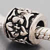 Zinc Alloy European Beads, Tube, plated, without troll 