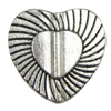 Zinklegierung Herz Perlen, plattiert, dessiniert, keine, frei von Nickel, Blei & Kadmium, 14x13x4.5mm, Bohrung:ca. 1mm, ca. 666PCs/kg, verkauft von kg