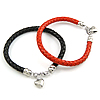 Cowhide Bracelets, with 316 Stainless Steel 6mm 