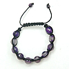 Agate Woven Ball Bracelets, with Nylon Cord, adjustable, 10mm Inch 