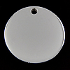 Sterling Silver Tag, 925 Sterling Silver, Flat Round, plated Approx 2mm 