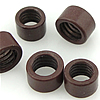 Silicone Aluminum Hair Extension Ring, with Silicone, brown 