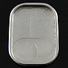 Stainless Steel Cabochon Setting, Rectangle, flat back, original color Inner Approx 