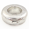 Zinc Alloy Large Hole Beads, Donut, plated nickel, lead & cadmium free Approx 7mm 