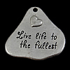 Zinc Alloy Message Pendants, Triangle, plated Approx 2mm 
