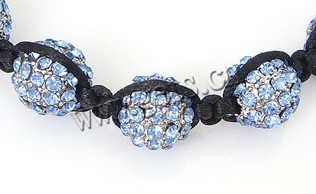 Rhinestone Woven Ball Bracelets, with Hematite, handmade, with A grade rhinestone, more colors for choice, Length:Approx 6.5-9 Inch, Sold By Strand
