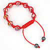 Bracelets en cristal de Woven Ball, avec corde en nylon & Hématite, fait à la main, réglable & facettes, 8-12mm Environ 7-10 pouce, Vendu par brin