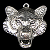 Zinc Alloy Animal Pendants, Wolf, plated nickel, lead & cadmium free Approx 3mm 